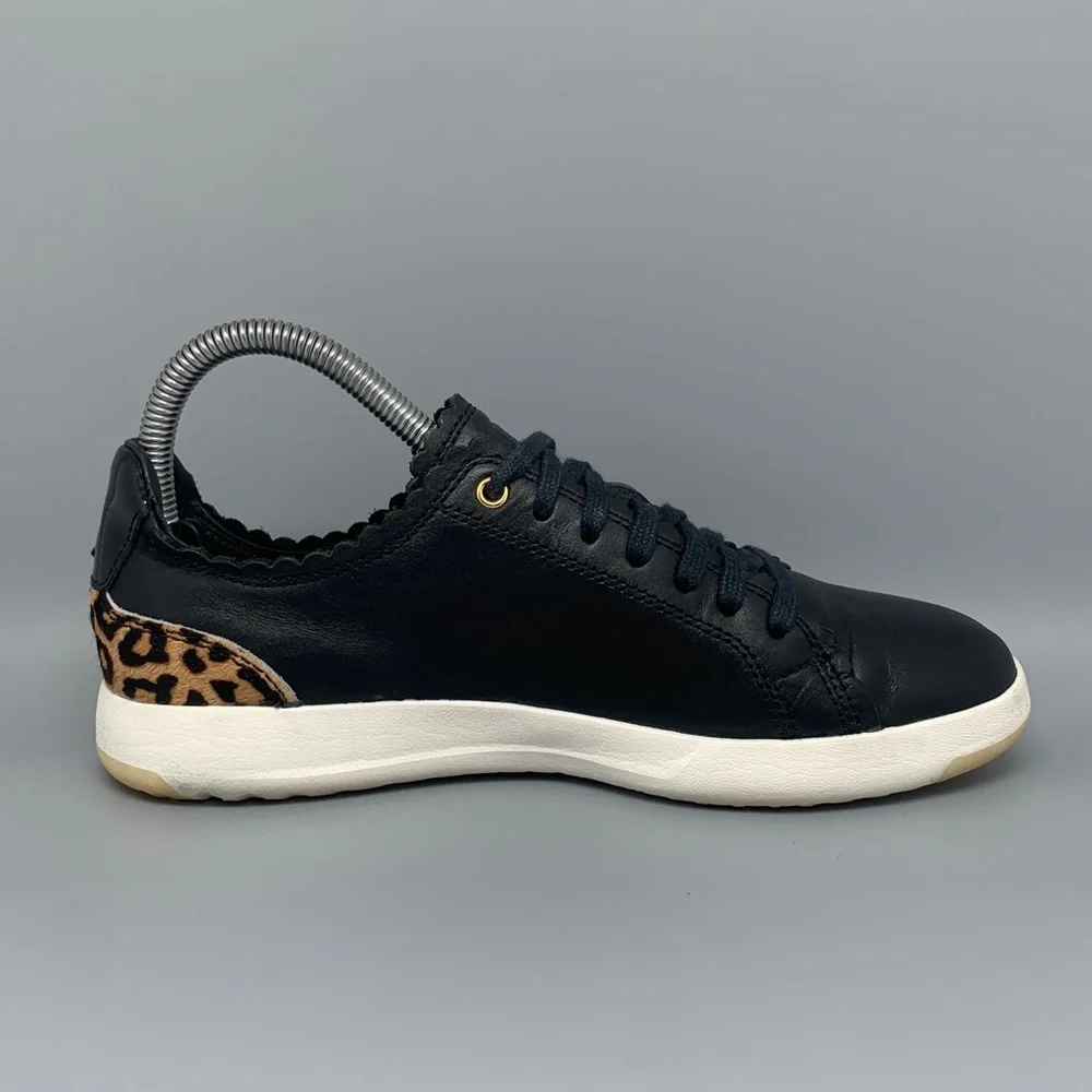 Cole Haan Grand.OS Leopard Heel Black Leather Shoes W20673 Women’s Sz‎ 6.5B